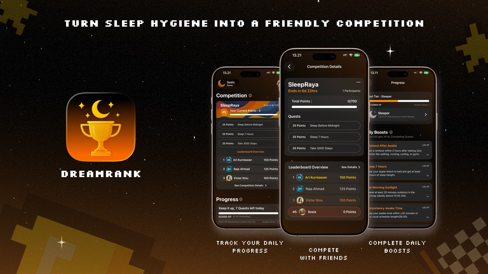 DreamRank app interface screenshot